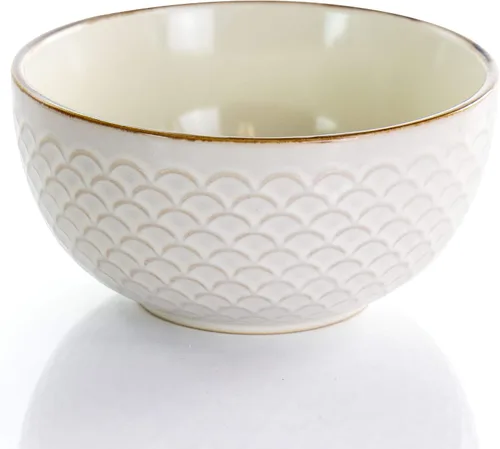 Vista 7 de Elama HoneyIvory - Vajilla de cerámica de 16 piezas en color marfil