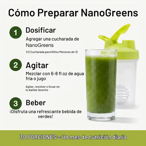 Vista 6 de Producto para preparar bebida Biopharma Scientific NanoGreens 10, 12.7 onzas., NANOG, Verde, 1, 1