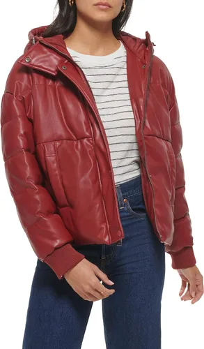 Vista 19 de Levi's Chaqueta acolchada con cintura ceñida para mujer Berry con capucha