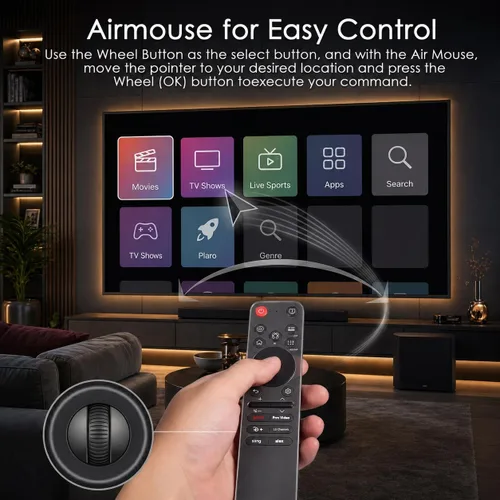 Vista 5 de Control remoto de voz mágica para LG Smart TV, control de reemplazo AI 2019