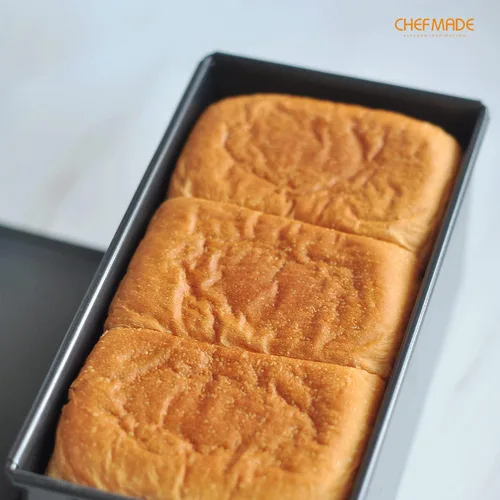 Vista 8 de CHEFMADE Molde para pan con tapa, antiadherente de 0.99 libras de capacidad de masa rectangular plana para hornear en horno