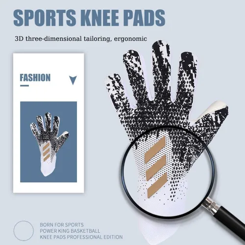 Vista 2 de Guantes de portero de fútbol, guantes de fútbol, guantes profesionales antideslizantes con agarre fuerte, guantes de portero para entrenamiento