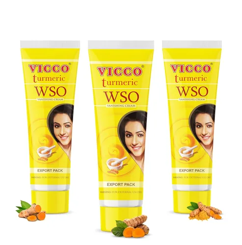 Vista 8 de Vicco Crema desaparecedora de cúrcuma con aceite de sándalo 70 años Legacy of Ayurveda, con cúrcuma para el cuidado diario de la piel, fórmula