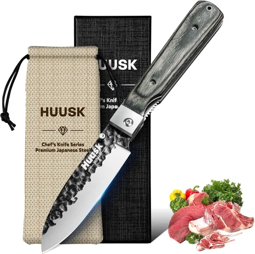 Vista 10 de Huusk Cuchillo japonés plegable para pan, navaja de bolsillo con borde