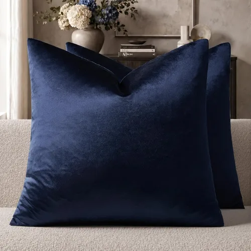 Vista 23 de GIGIZAZA Juego de 2 fundas de almohada doradas de terciopelo de 20 x 20 pulgadas para sofá Almohadas para sofá, tela texturizada suave de 9.88
