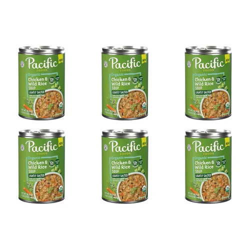 Vista 8 de Pacific Foods Sopa orgánica de pollo y arroz silvestre, lata de 16.3 oz