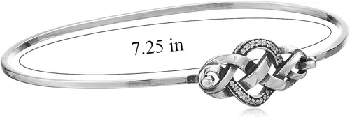 Vista 3 de Pulsera de plata de ley 925 oxidada con nudo celta o cuerda serpentina celta con bisagras, 7.25 pulgadas