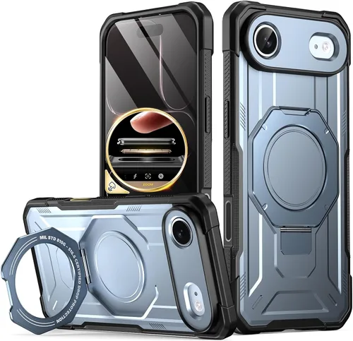 Vista 15 de Funda Poetic Spartan con soporte de anillo para iPhone 17, [Botón de control de cámara][Compatible con Magsafe], funda protectora de cuerpo