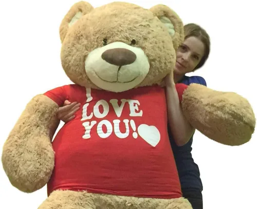 Vista 8 de Big Plush Oso de peluche gigante con camiseta I Love You, enorme oso de peluche de 5 pies, animal de peluche, regalo amoroso, OSO de peluche, bonito