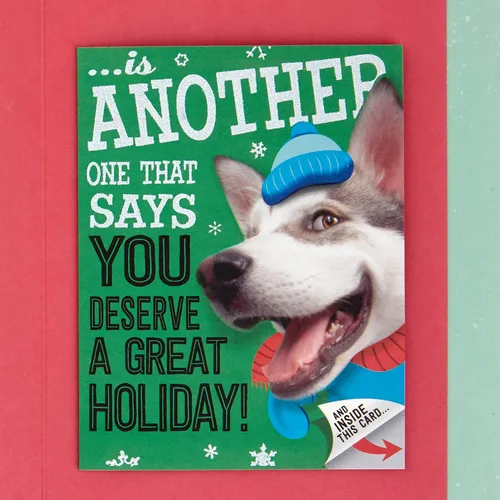 Vista 6 de Hallmark Tarjeta de Navidad (perro juguetón, diseño interior de tarjeta)