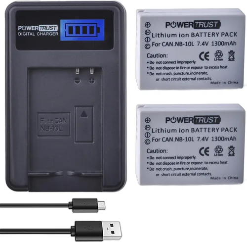 Vista 8 de Paquete de 2 baterías de cámara NB-10L y cargador USB LCD para Canon G1X G15 G16 SX40HS SX50HS SX60HS SX40 SX50 HS