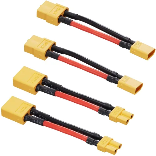 Vista 7 de XT30 a EC3 Adaptador Conector Macho Hembra para RC FPV Drone Coche Cargador de Batería Lipo NiMH ESC (Paquete de 4) Adecuado para RC FPV Drone Car