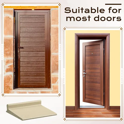Vista 5 de Pangda 10 sellos para esquina de puerta, sellos autoadhesivos para esquinas de puerta, elevados detrás de burletes para aislamiento de ruido y Beige