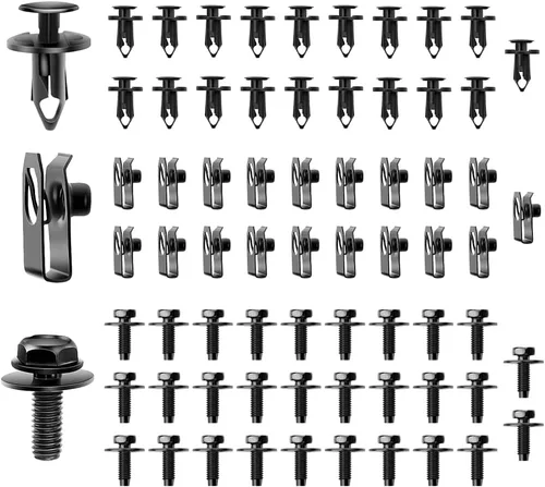 Vista 8 de 35 clips de sujeción para cubierta de motor de automóvil, juego surtido de tornillos y pernos para protector contra salpicaduras del parachoques