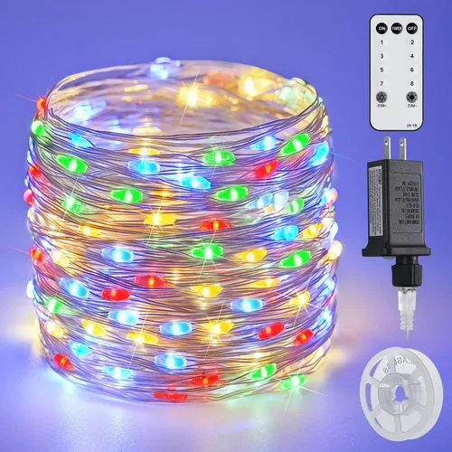 Vista 2 de JMEXSUSS VFairy Lights Luces de Navidad Enchufables Naranja Morado
