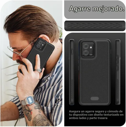 Vista 4 de TUDIA DualShield Grip - Funda protectora diseñada para Motorola ThinkPhone (2023), [MergeGrip] de doble capa a prueba de golpes, delgada, de grado