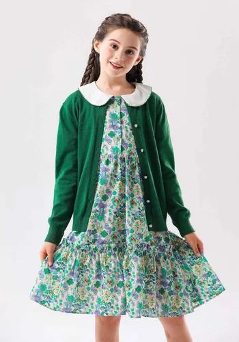 Vista 4 de SMILING PINKER cardigan de cuello redondo para niñas