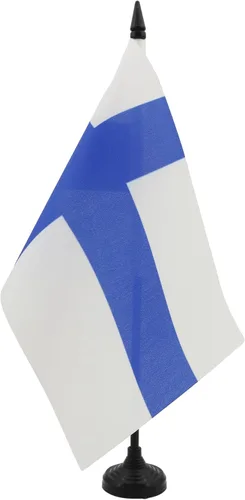 Vista 167 de AZ FLAG Aland Table Flag 4x6 in 100D Polyester Plastic Base Indoor use Finnish 15x10 cm desk flag stitched finish with reinforced edges with