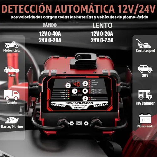 Vista 2 de Mantenedor del cargador de batería de coche de 12V/24V, carga Red