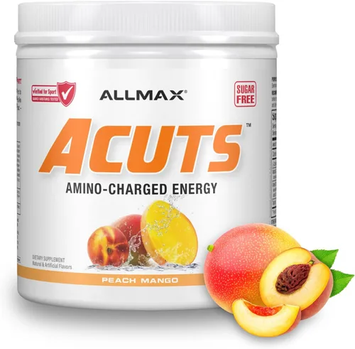 Vista 12 de ALLMAX A:CUTS Bebida energética cargada de aminoácidos, sabor frambuesa azul - 210 g - con cafeína, extracto de café verde, L-carnitina y 2000 mg