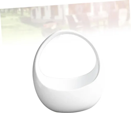 Vista 3 de GANAZONO 1 cesta colgante maceta de cerámica para oficina en casa, lavabo decorativo de porcelana para plantas carnosas, espacio de plantación más