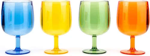 Vista 8 de KOXIN-KARLU Vasos acrílicos clásicos apilables de plástico de 12 onzas, juego de 6 vasos transparentes