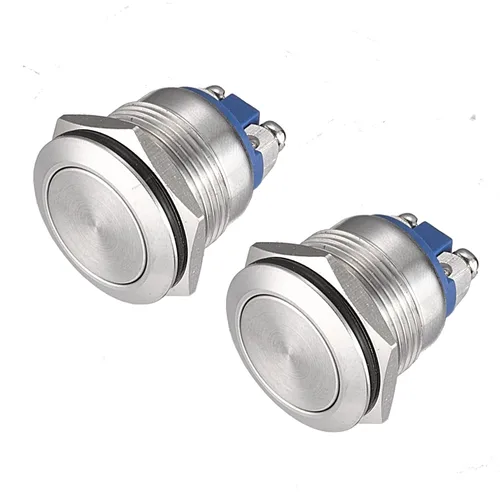 Vista 9 de APIELE - Interruptor de botón con pestillo de 0.748 in, impermeable, acero inoxidable, parte superior plana de 12 V, 24 V, 36 CC 110 V, 250 V, CA