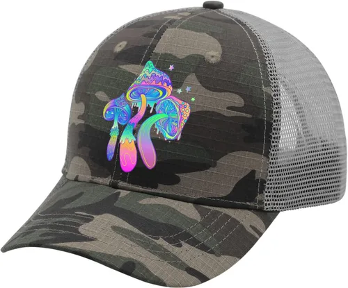 Vista 2 de Cap Magic Mushrooms Dad Hat for Men Graphic Denim Dad Hat Adjustable