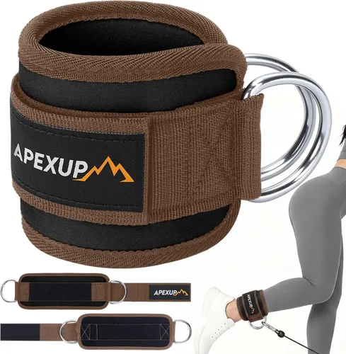 Vista 14 de APEXUP Correa de tobillo para máquina de cable, bandas de resistencia de tobillo, correas de tobillo de patada hacia atrás con cable para gimnasio