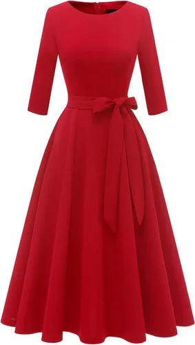 Vista 12 de DRESSTELLS Vestidos de cóctel para mujer, vestido vintage de boda para Negro