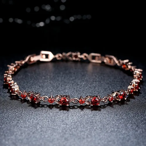 Vista 4 de WOSTU 14K Gold Plated 3mm Cubic Zirconia Classic Adjustable Tennis Bracelet Gold Bracelets for Women Bride Bracelet for WeddingSize 6.5-8 Inch
