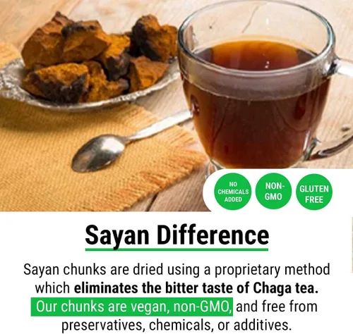 Vista 8 de Sayan Suplementos Chaga + Shilajit - Extracto de Chaga + polvo de Shilajit (4 onzas), trozos crudos de chaga (1 libra), tabletas de Shilajit