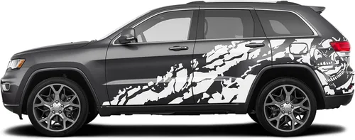 Vista 6 de Calcomanías gráficas de pesadilla lateral compatibles con Jeep Grand Cherokee (negro)