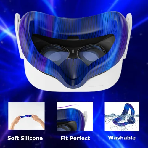 Vista 5 de Silicone Cover Set Compatible with Oculus Quest 2 Accessories+Compatible with MetaOculus Quest 3