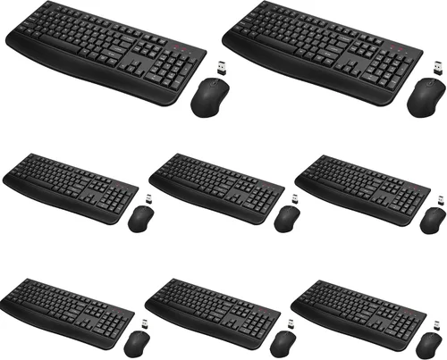 Vista 11 de Combo de teclado y ratón inalámbricos, teclado inalámbrico de tamaño completo de 2.4GHz con cómodo reposa muñecas y ratón óptico inalámbrico