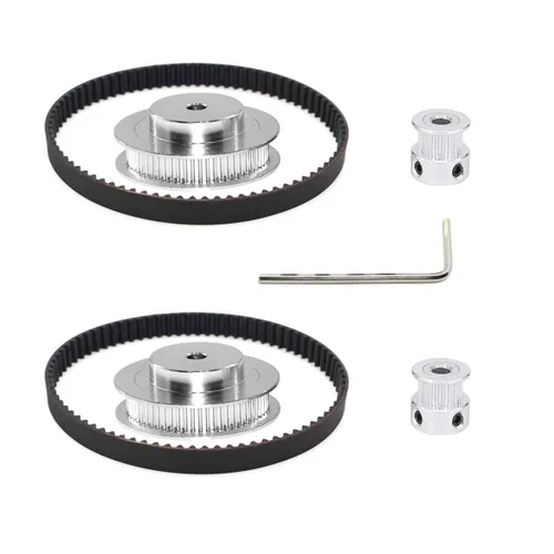 Vista 15 de 2Kit 2GT Rueda síncrona 20 y 30 dientes de 0.197 in de diámetro de aluminio Polea de sincronización con 2 piezas de longitud 7.874 in de ancho