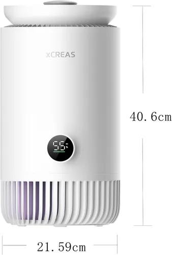 Vista 8 de Humidificador y purificador de aire en uno, humidificador evaporativo y purificador de aire HEPA combinado para dormitorio, tanque de agua de 0.8