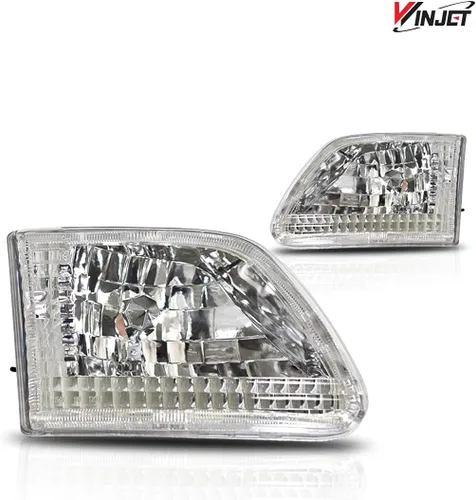 Vista 3 de WJ10-0014-01 faros delanteros con lente transparente, carcasa cromada Winjet (Ford)