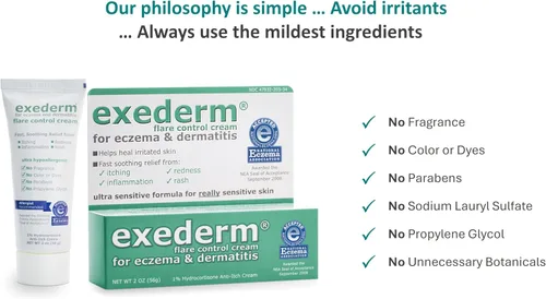 Vista 5 de Exederm Crema de Control de Brotes para Eccema y Dermatitis, 2 oz