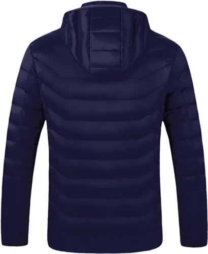 Vista 4 de Chaqueta térmica eléctrica, abrigo térmico unisex para hombres y mujeres, chaqueta térmica eléctrica recargable por USB, impermeable para invierno