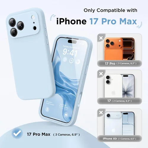 Vista 8 de BERFY Funda para iPhone 17 Pro Max, compatible con MagSafe, protector de pantalla de vidrio integrado, protección de cámara, funda de cuerpo