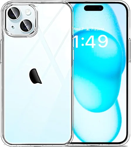 Vista 43 de JJGoo Funda transparente compatible con iPhone 15 Pro, funda de teléfono de TPU suave y transparente, funda antigolpes transparente a prueba