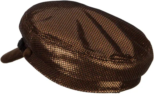 Vista 2 de SSHat - Gorra de pescador griego de dos tonos metálica y terciopelo