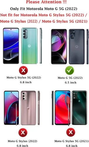 Vista 2 de Funda para Moto G 5G (2022) con protector de pantalla HD, parachoques de TPU antideslizante de absorción de golpes, funda protectora de goma suave