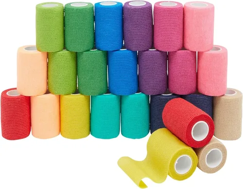 Vista 10 de Juvale Vet Wrap - Soporte autoadherente para esguinces con vendaje de compresión - Cuidado de mascotas y equinos con vendaje elástico - Soporte