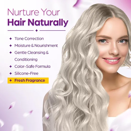 Vista 6 de Herbishh Champú morado para cabello rubio, cobrizo y plateado 16.9 fl oz