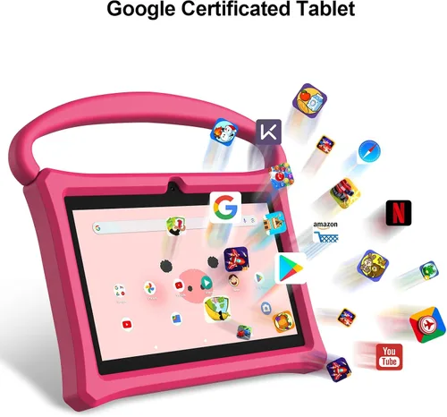 Vista 9 de Tablet infantil de 7 pulgadas, edad 3-10, Android 13 PAD para niños, 32 GB ROM educativo Pad Quad-Core con funda a prueba de golpes para niños