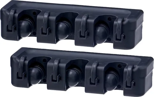 Vista 11 de Superio Soporte de pared para fregona y escoba (negro) Herramientas de limpieza Organizador de pared, 5 ranuras para estante y 6 ganchos