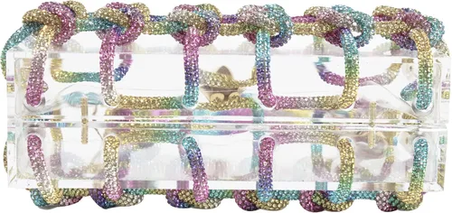 Vista 8 de Diamante hand Bag. Rhinestone Evening bag. Hardbodied acrylic handbag. Gift for her. Sparkling rope handbag