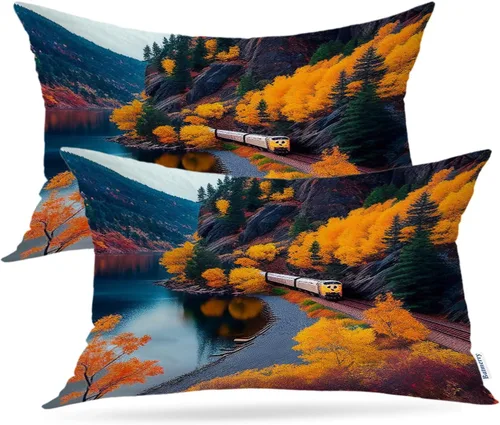 Vista 31 de Batmerry Flowers with Stems Throw Pillow Covers, Beautiful Floral Decorative Pillow Covers Digital Printing Blended for Couch Sofa Bed Invisible